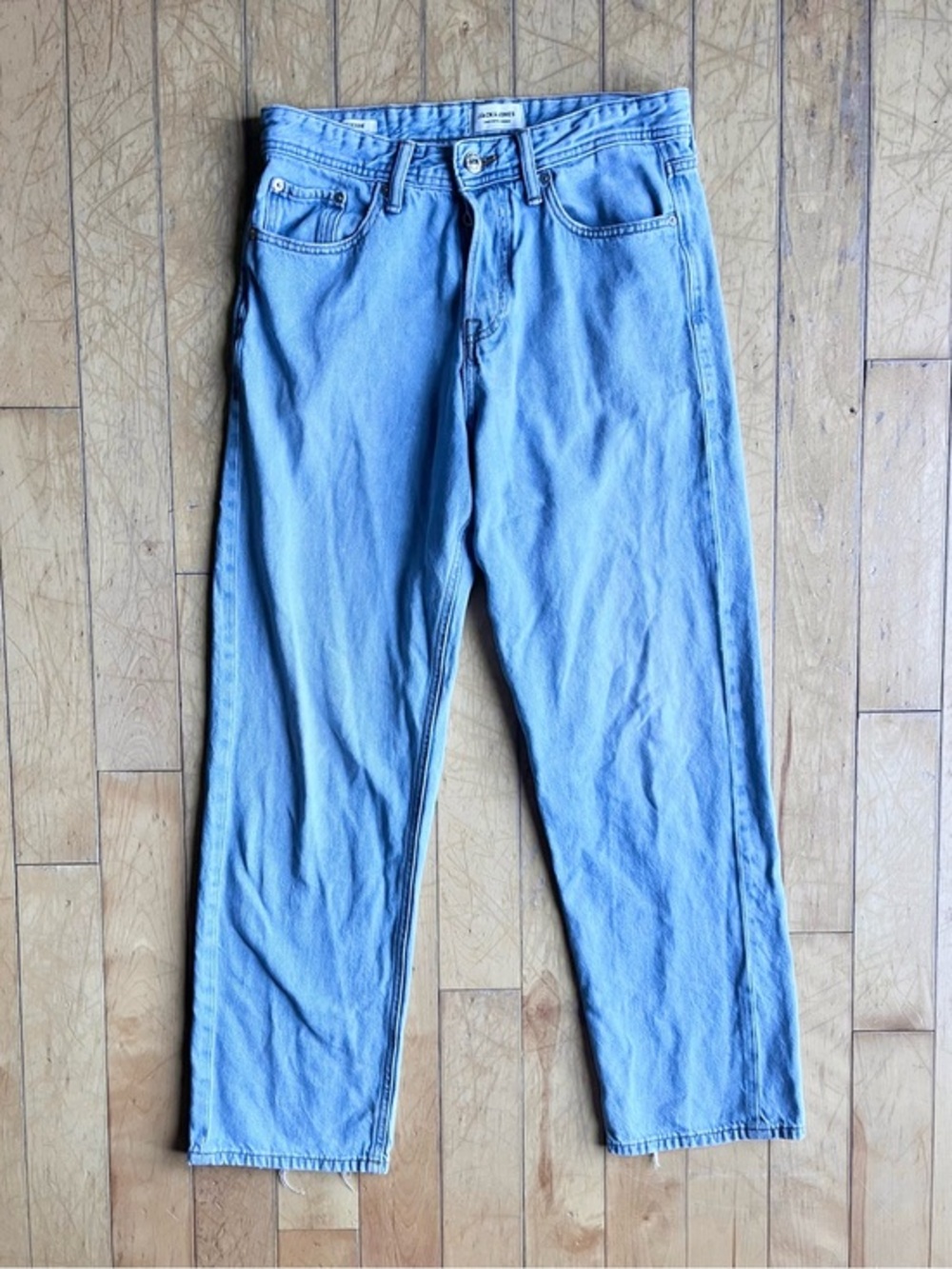 Jack & Jones Baggy Eddie Light Wash Relaxed Wide Leg Denim Jeans Size 29